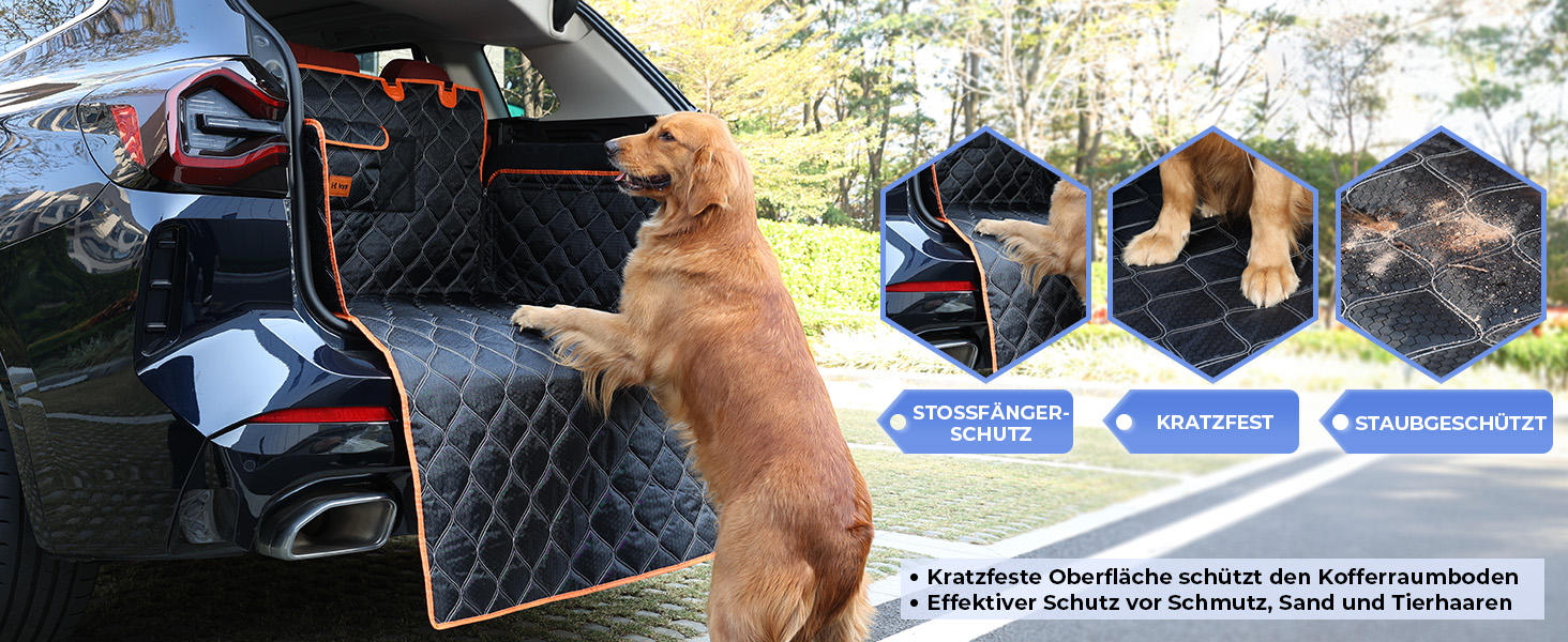 Захисна ковдра для собак у багажник авто KYG, 185x105 см, водовідштовхувальна, з захистом бокових панелей та краю, універсальна