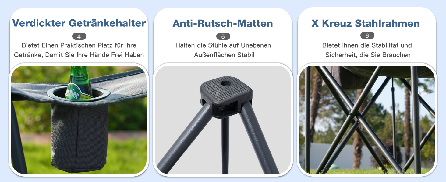 Розкладний стілець для кемпінгу RELAX FIELD 200KG з підстаканником та сумкою-холодильником, рибальський стілець, сірий (2 шт)