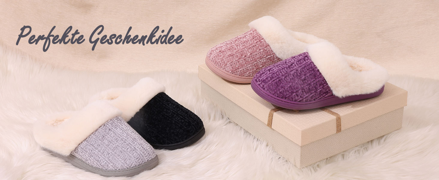 Жіночі зимові капці Evshine з плюшу та ефектом пам'яті (Memory Foam), протиковзкі, рожеві, розмір 39/40 EU