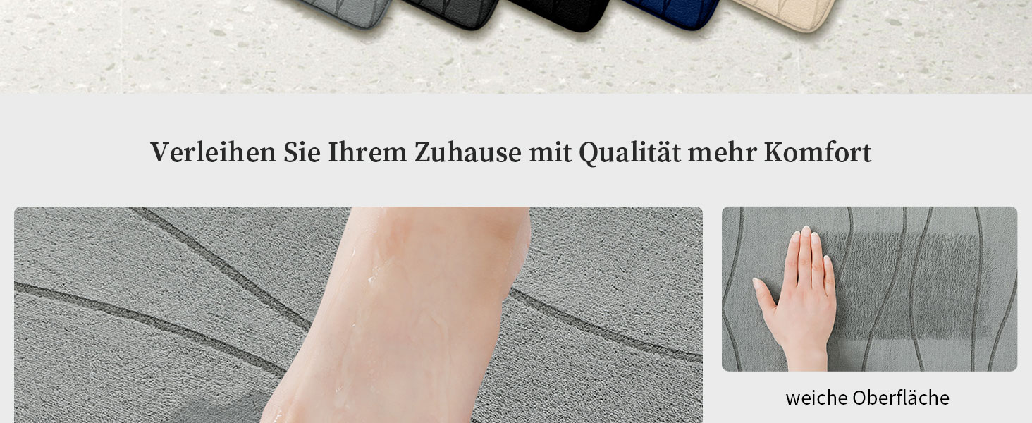 Килимок для ванної кімнати chakme з ефектом пам'яті, антиковзаючий та вбираючий м'який килим у ванну, що переється (60x150 см, сірий)