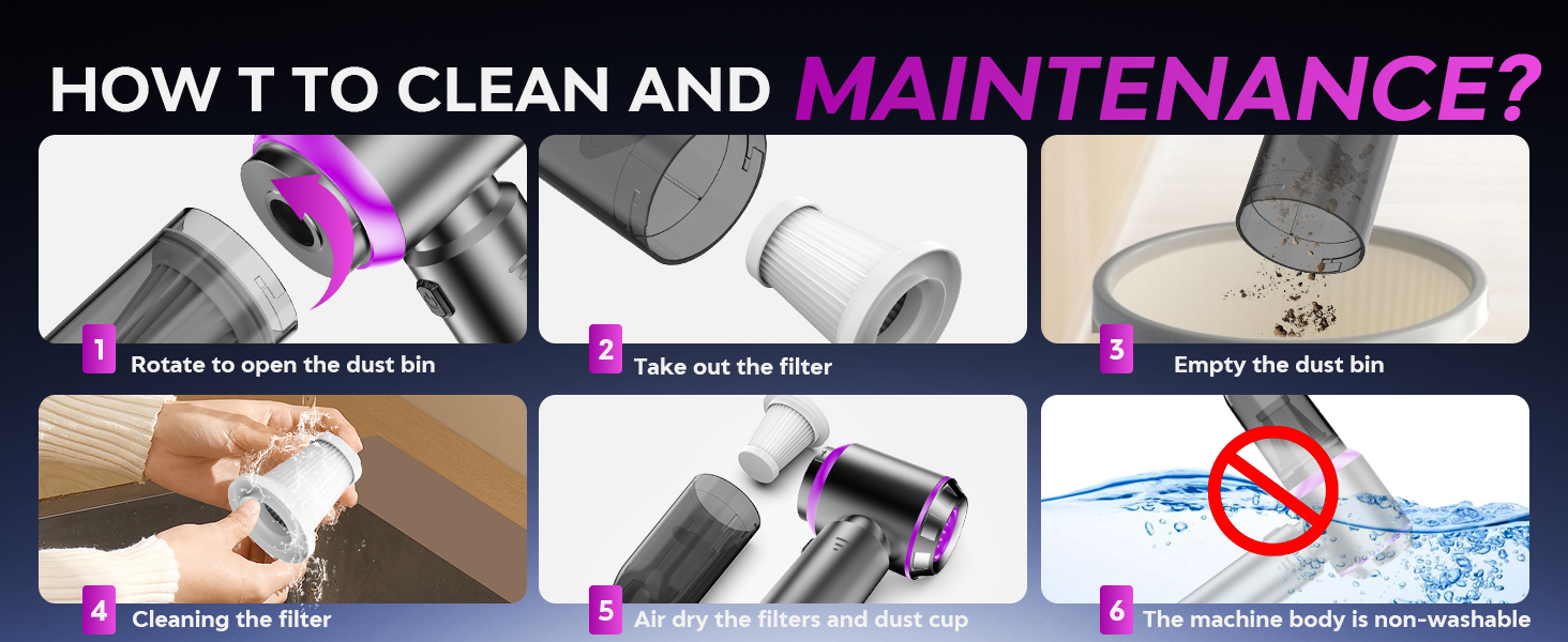 Бездротовий портативний пилосос Kedifoai: акумуляторний, 20000 Па, 4-в-1 для авто, дому, офісу та видалення шерсті тварин