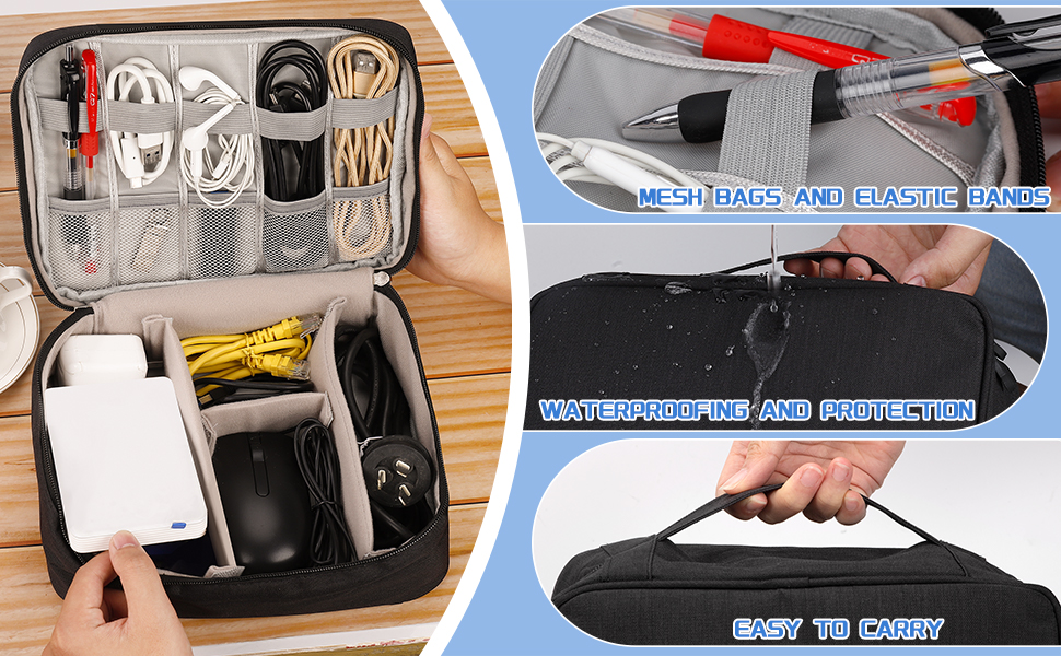 Водонепроникна органайзер-сумка для кабелів та аксесуарів QIMEI-SHOP | SD-картки, флешки, Power Bank, HDD