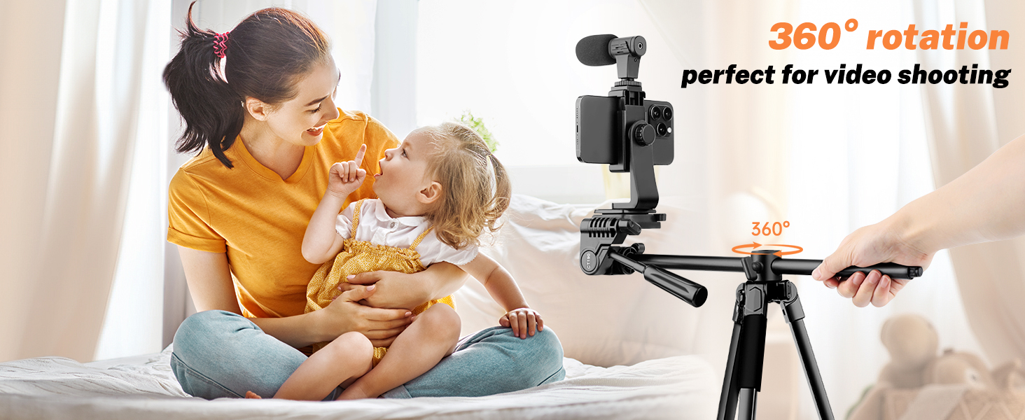 Штатив для камери та смартфона Nineigh, 190 см, з пусковим гачком, легкий алюмінієвий, з трьохсторонньою головкою, для iPhone/Samsung/Huawei/DSLR