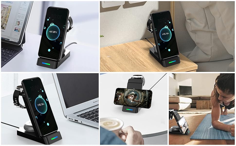 Бездротовий зарядний пристрій 3-в-1 для Huawei P60, P50, Mate 60, Mate 50, Watch GT4/GT3 (не підходить для GT/GT2/GT2e)