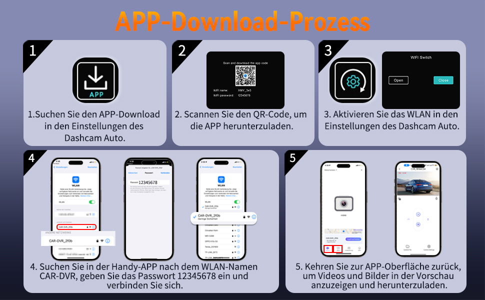 Відеореєстратор Adelagnes D1 Pro: передня та задня камери, 3' IPS, WiFi, 64GB, Нічне бачення, Loop, 170° WDR, G-сенсор