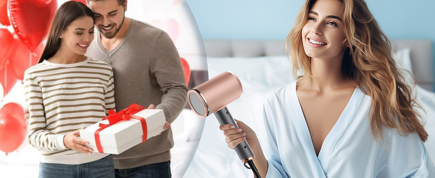 Професійний фен 2400W з іонізацією, складний, для подорожей, з насадкою-дифузором та терморегулятором (сірий/рожевий)