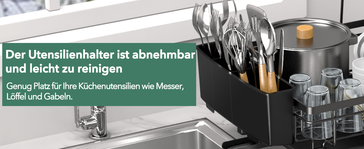 Підставка для посуду ROTTOGOON 2-ярусна, з нержавіючої сталі, чорна - органайзер для кухонних аксесуарів