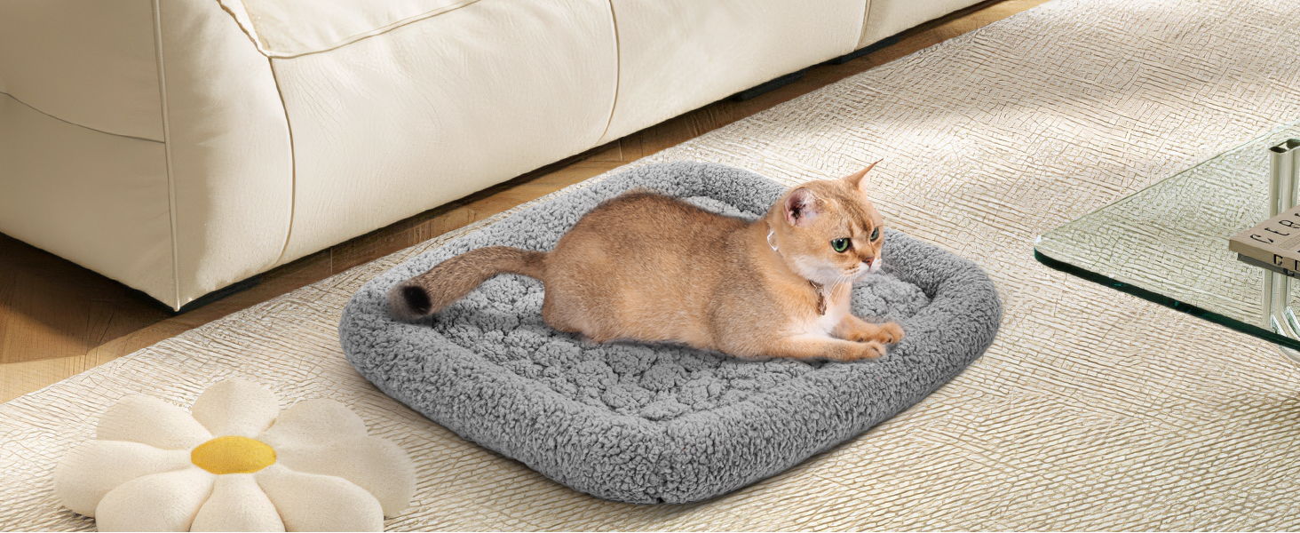 Самогріюча котяча деки Mora Pets: тепла, м'яка, 52x58 см, сіра. Самогріюча деки для котів та собак.