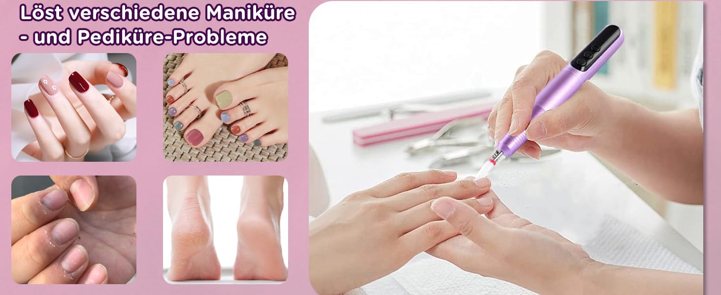 Електричний набір для манікюру та педикюру Nagelfräser 12-в-1: професійна електрична нагрівальна фреза з акумулятором 800mAh, 20000 об/хв, для початківців та салонів краси