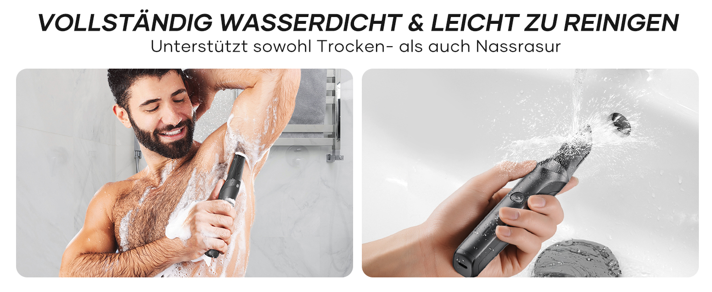 Триммер для тіла Kensen V-подібний чоловічий для гоління інтимної зони. Вологостійкий тілотриммер з насадками для ніг, грудей, пахв та зони бікіні.