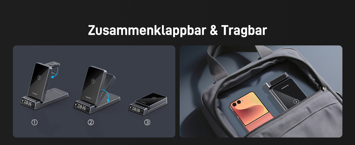 Бездротовий зарядний пристрій 3-в-1 для Samsung Galaxy S26/S25/Z Fold 7/Flip 7/Buds 3/2, Watch 8/7/6/5 Pro - сірий