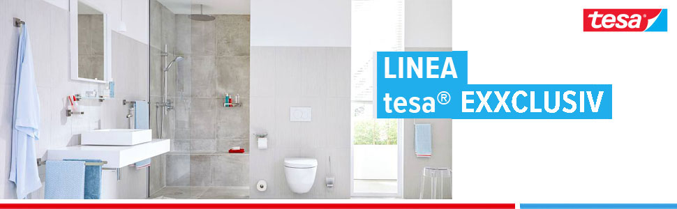 Тримач для туалетного паперу tesa EXXCLUSIV без кришки, хромований, для настінного монтажу без свердління (на клейокій основі), 160x99x45 мм