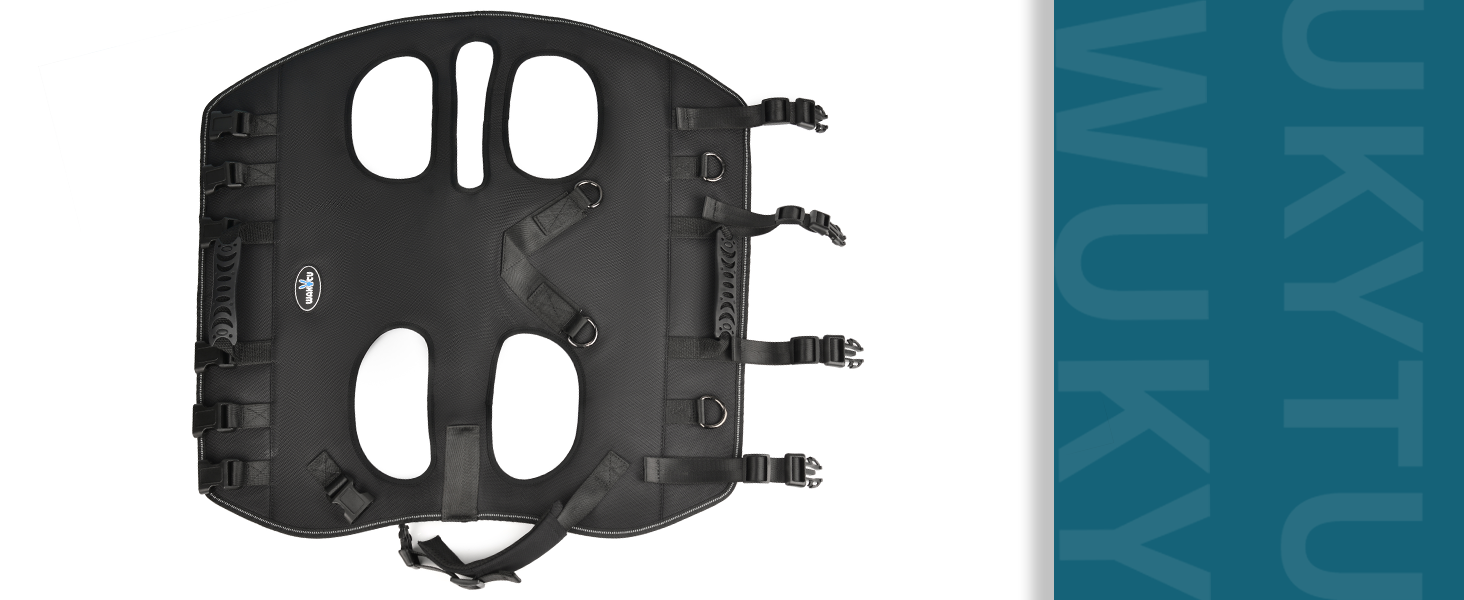 Сумка-переноска для собак великих порід Wakytu: переноска-рюкзак для собак з проблемами суглобів, травмами, літніх собак. Максимальна вага 30-40 кг, чорна, 4XL