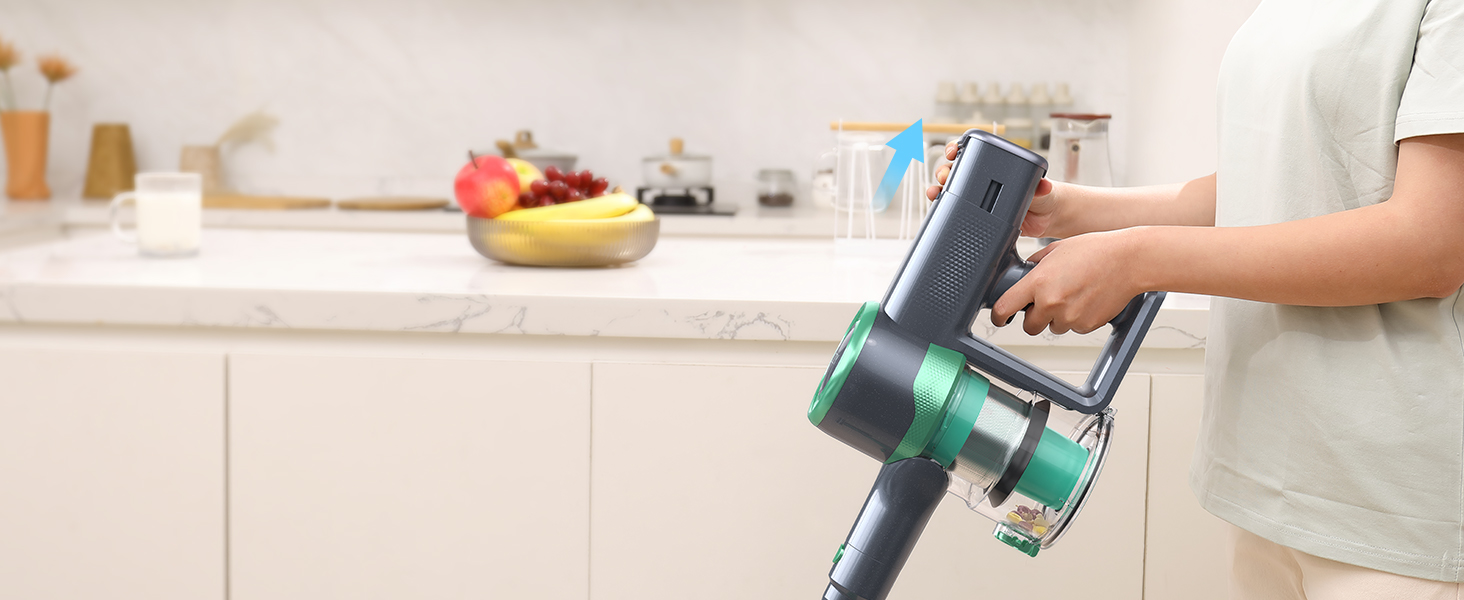 Бездротовий пилосос MIUZZY M241 30000Pa з акумулятором, 50 хв роботи, LED дисплей, для твердих поверхонь, килимів, шерсті тварин, зелений