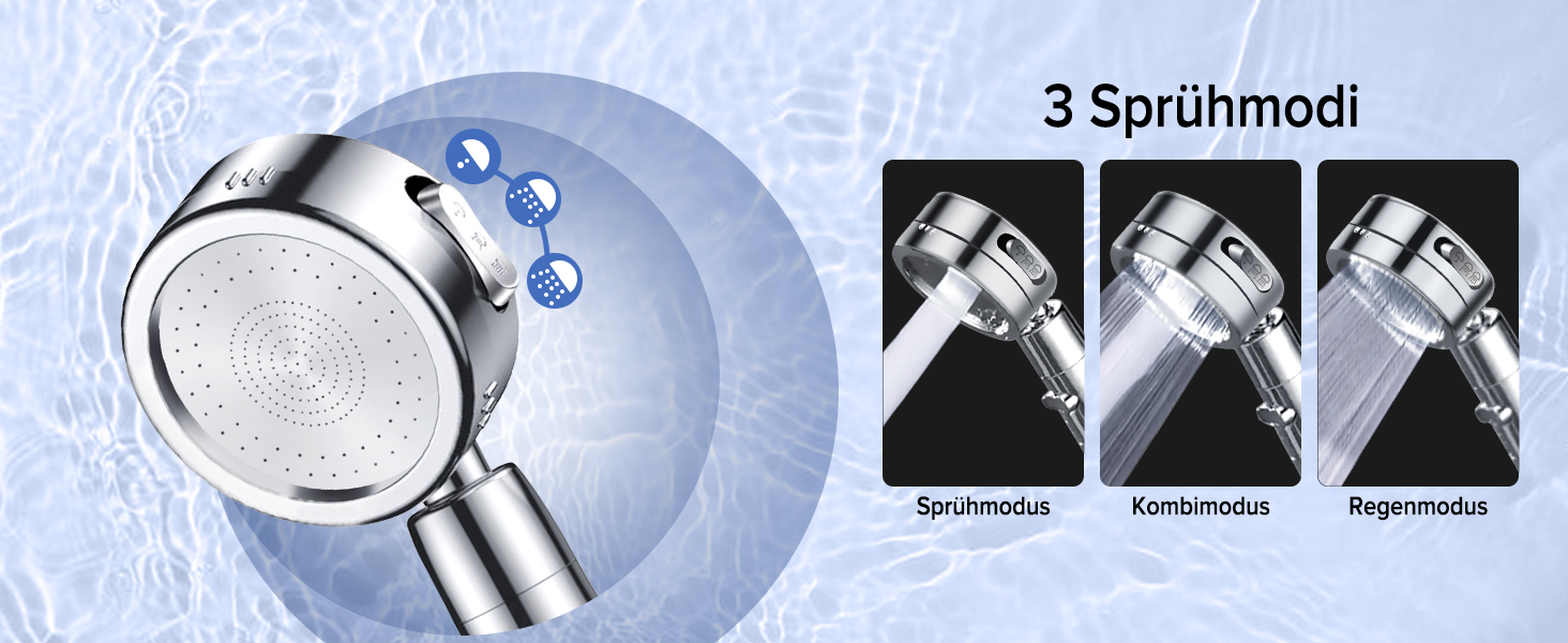 Насадка для душу зі шлангом 2м, фільтрована ручна лійка з високим тиском, економія води з мінеральними кульками, 5 режимів, стоп-функція для жорсткої води, видалення залишків хлору, бактерій та важких металів (срібляста з шлангом)