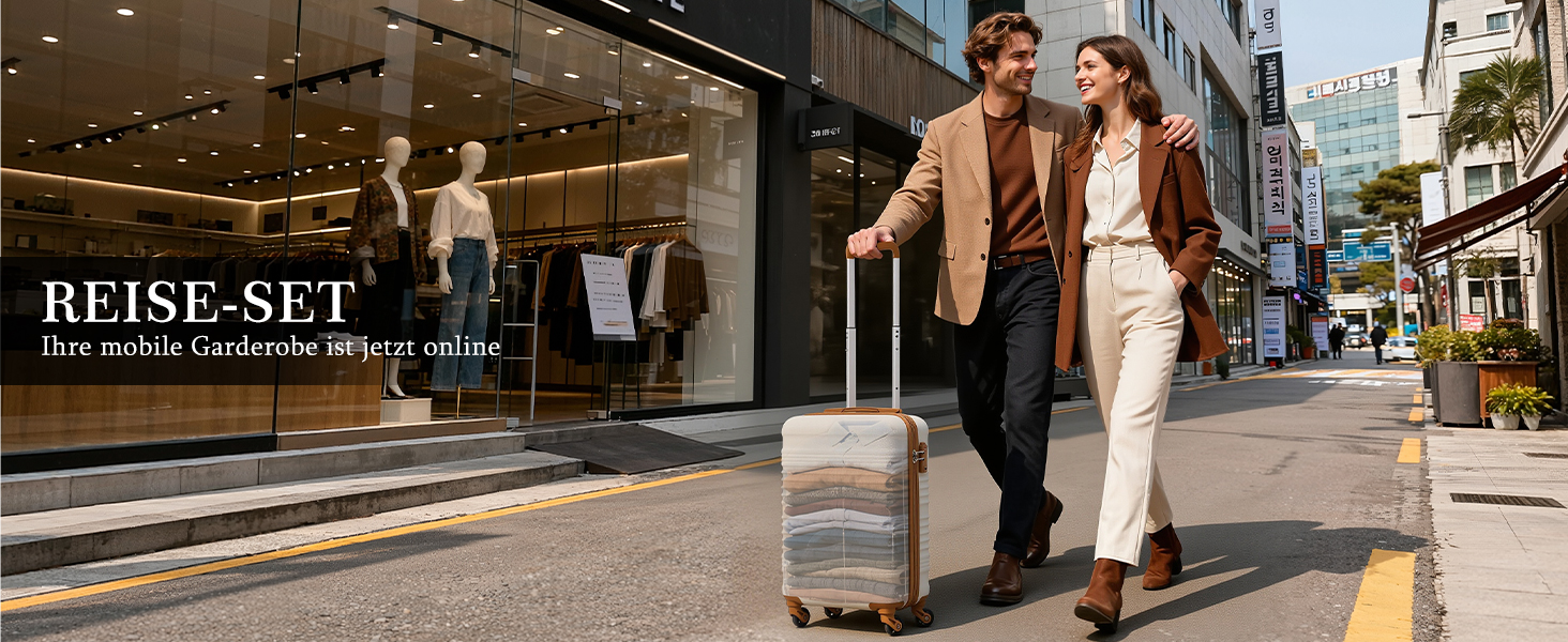 Набір валіз COOLIFE для ручної поклажі (55x35x20cm + 40x25x20cm) з TSA замком, 4 колеса, ABS, жовто-чорний колір