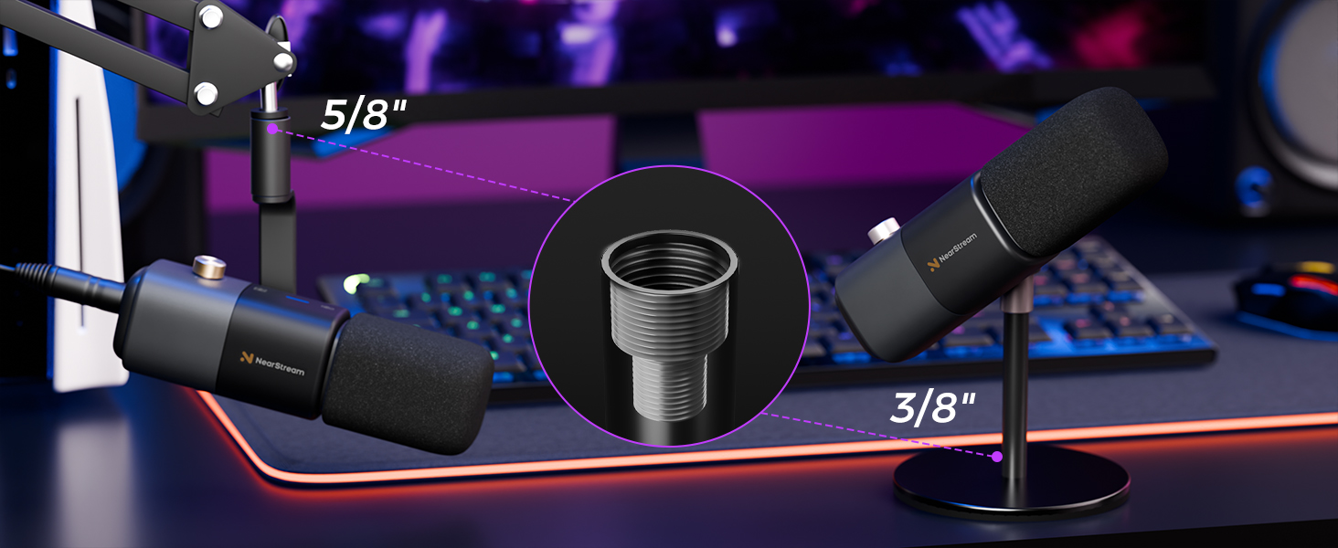 Конденсаторний мікрофон NearStream AM25X з підставкою: USB/XLR, для стрімінгу, подкастів, ігор (PC/PS5/PS4), з функцією моніторингу та шумозаглушення