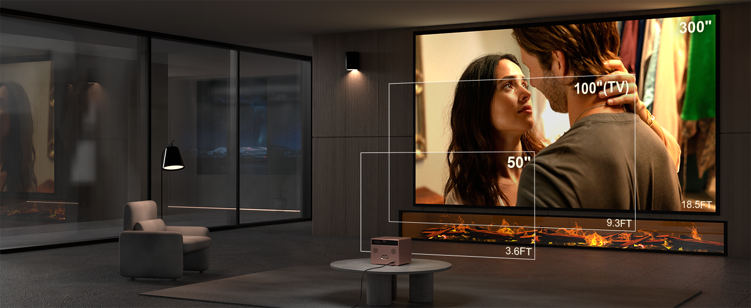 Проектор VOPLLS Mini Beamer 4K 1080P Full HD з автофокусом, корекцією трапеції, WiFi6, Bluetooth, 23000L/29000L для дому та мобільного використання