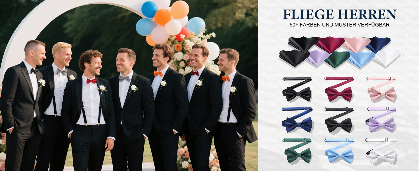 Метелик HISDERN для чоловіків з кишеньковим хустинкою, однотонний, регульований, для смокінгу, весілля, вечірки, колір бордовий