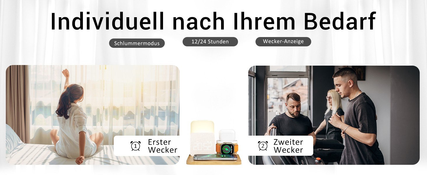 Бездротова зарядна станція COLSUR 3-в-1 для Apple Watch, iPhone, AirPods, 15 Вт, нічна лампа з годинником та зарядкою, аксесуар для смартфона