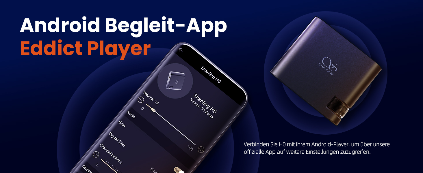 Shanling H0 - Портативний ЦАП/підсилювач, для ПК, ноутбуків, геймінгу, без акумулятора, 32-біт/768kHz DSD256, 3.5mm/4.4mm виходи