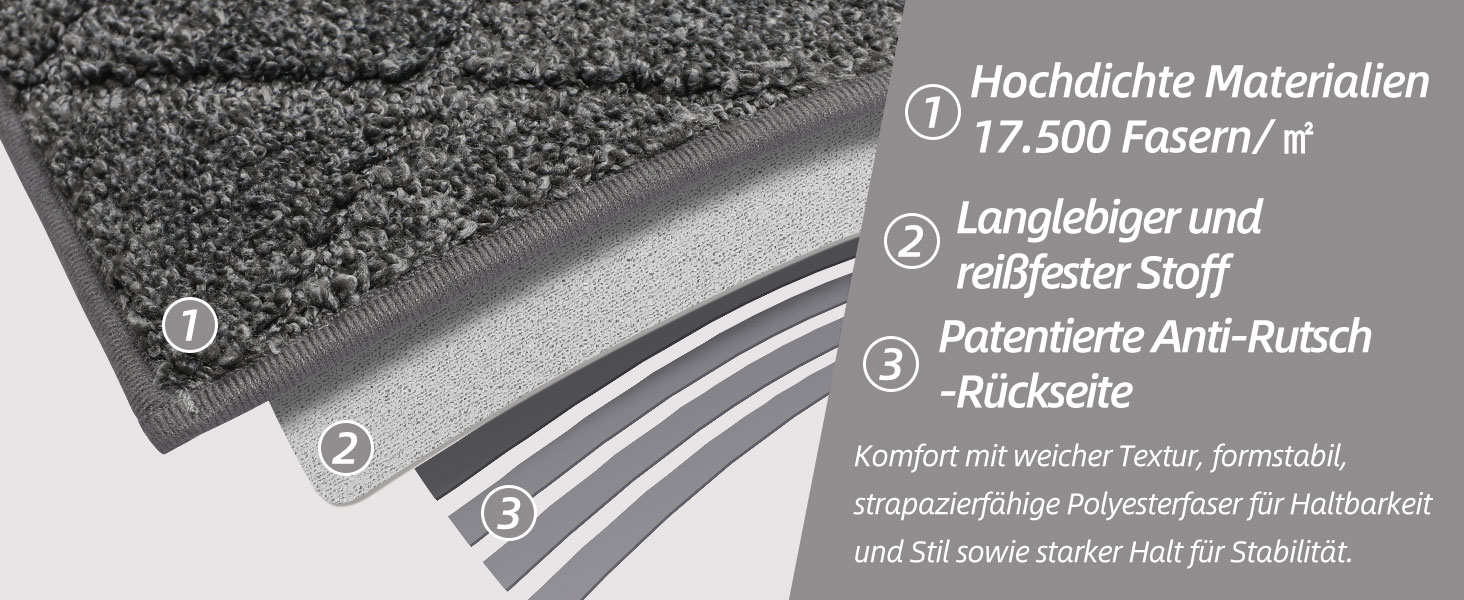 Ковзаючі сходи COSY HOMEER, 15 шт., 70 x 22 см, антиковзаючі, самоклеючі, машинне прання, 100% поліестер, TPE-підкладка, для дітей, літніх людей та домашніх тварин, сірий та білий