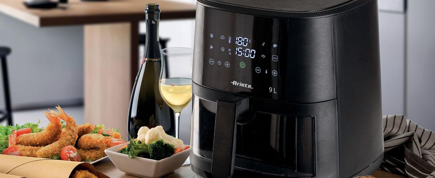 Фритюрниця аерологічна Ariete 4633 4L, 1400 Вт, 9 програм, чорна
