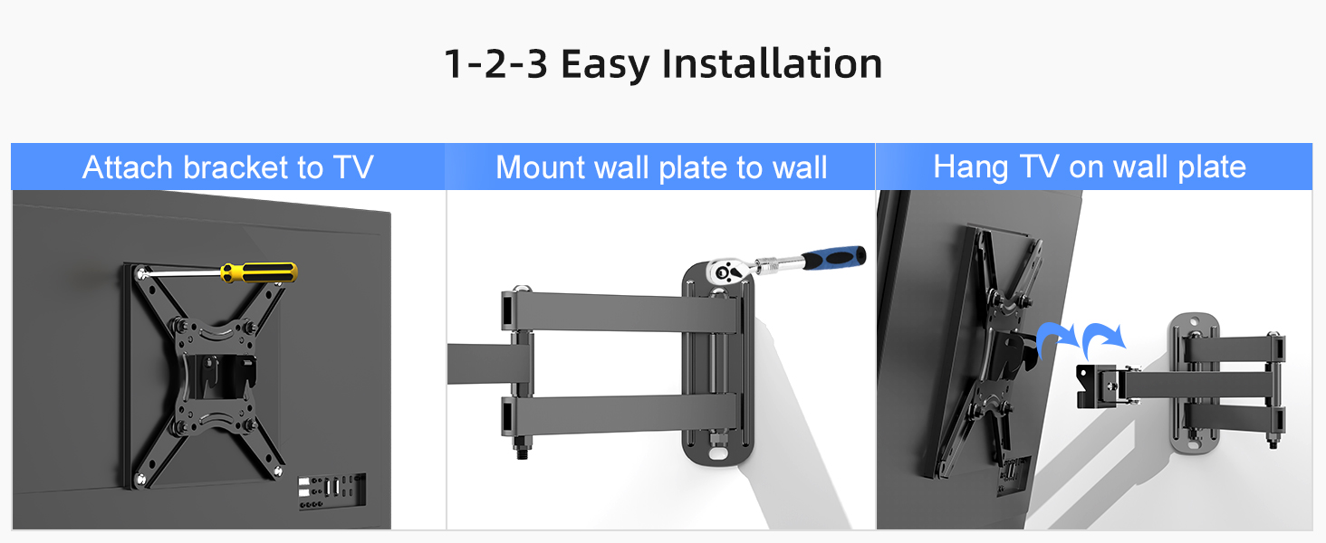 Кріплення для телевізора Suptek TV-Wandhalterung 13-42 дюйми, поворотне, нахильне, чорне, до 20 кг, VESA 200x200 MM, MA1345