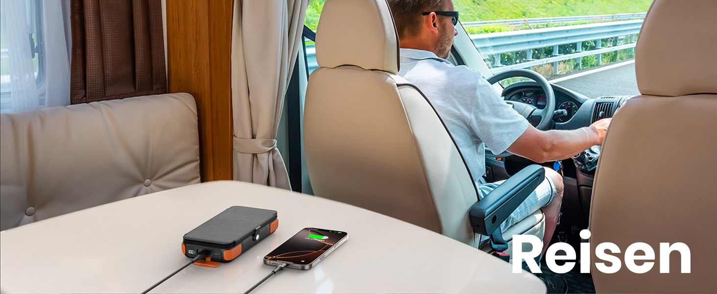 Портативний зарядний пристрій A ADDTOP Solar 25000mAh з сонячною панеллю, 20W, USB-C, 3 кабелі, для кемпінгу та подорожей