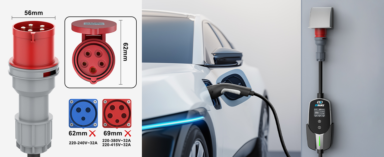 Кабель для зарядки електромобіля Type 2 - Schuko, 3.68 кВт, 6.1 м, 6-16A, для електромобілів та гібридів (PHEV/EV)