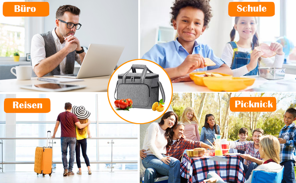 Термосумка-холодильник 15L для пікніка, кемпінгу, авто, офісу: сіра, водонепроникна, для їжі