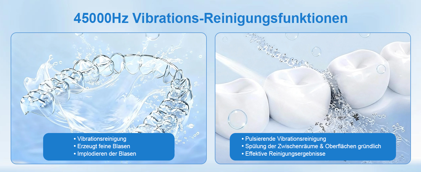 Ультразвуковий очищувач 45000 Гц з УФ-дезінфекцією 220 мл для зубних протезів, брекетів, ювелірних виробів - білий