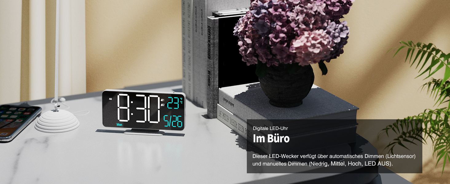 Цифровий LED годинник-будильник KOSUMOSU 6.7