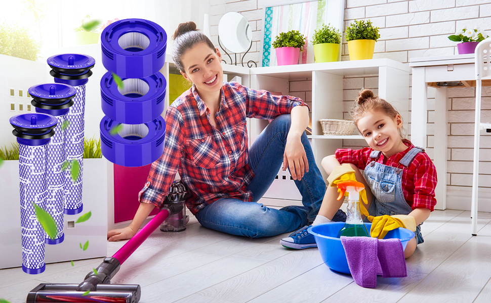 Фільтри для пилососа Dyson 3 шт. Замінники для Dyson V15, SV14, SV17, SV22 Detect Animal Absolute Extra Pro Torque Drive, #970013-02 (V7, V8)