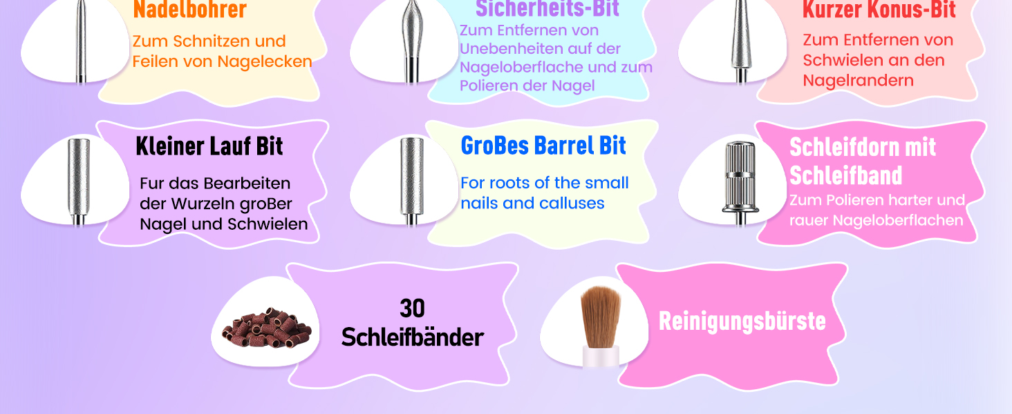 Електричний фрезер для нігтів 15 в 1: професійний набір для манікюру та педикюру, 35000 об/хв, для гелю та акрилу