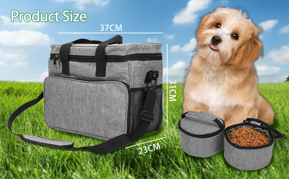 Трансформер для собак: сумка-переноска для подорожей з місткими кишенями, зручним ременем та двома складеними мисками. Ідеально для собак та котів.