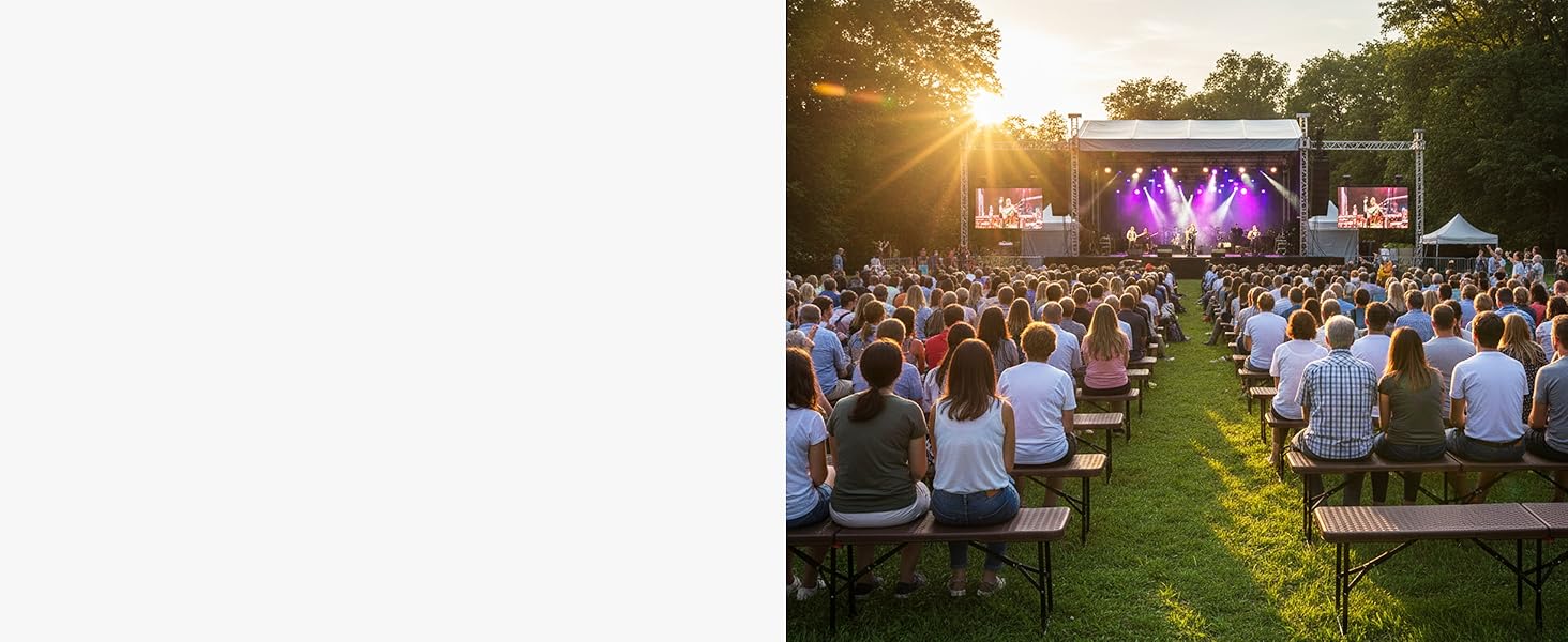 Стіл-буфет Floordirekt Buffettisch: розкладний пластиковий стіл 183x76 см з ручкою для перенесення, для саду, тераси, балкону, кемпінгу (на 6 осіб)