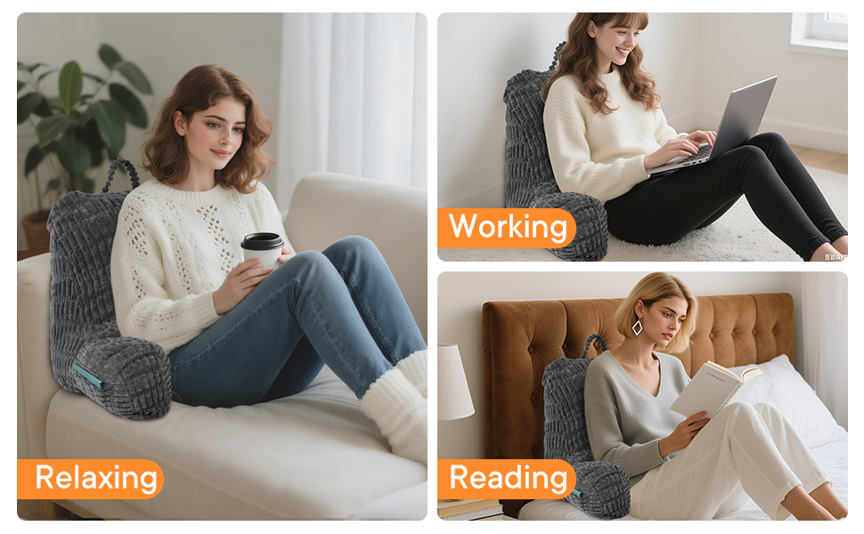 Підлогове крісло-мішок з підтримкою спини для читання, відпочинку та перегляду телевізора, підходить для дорослих