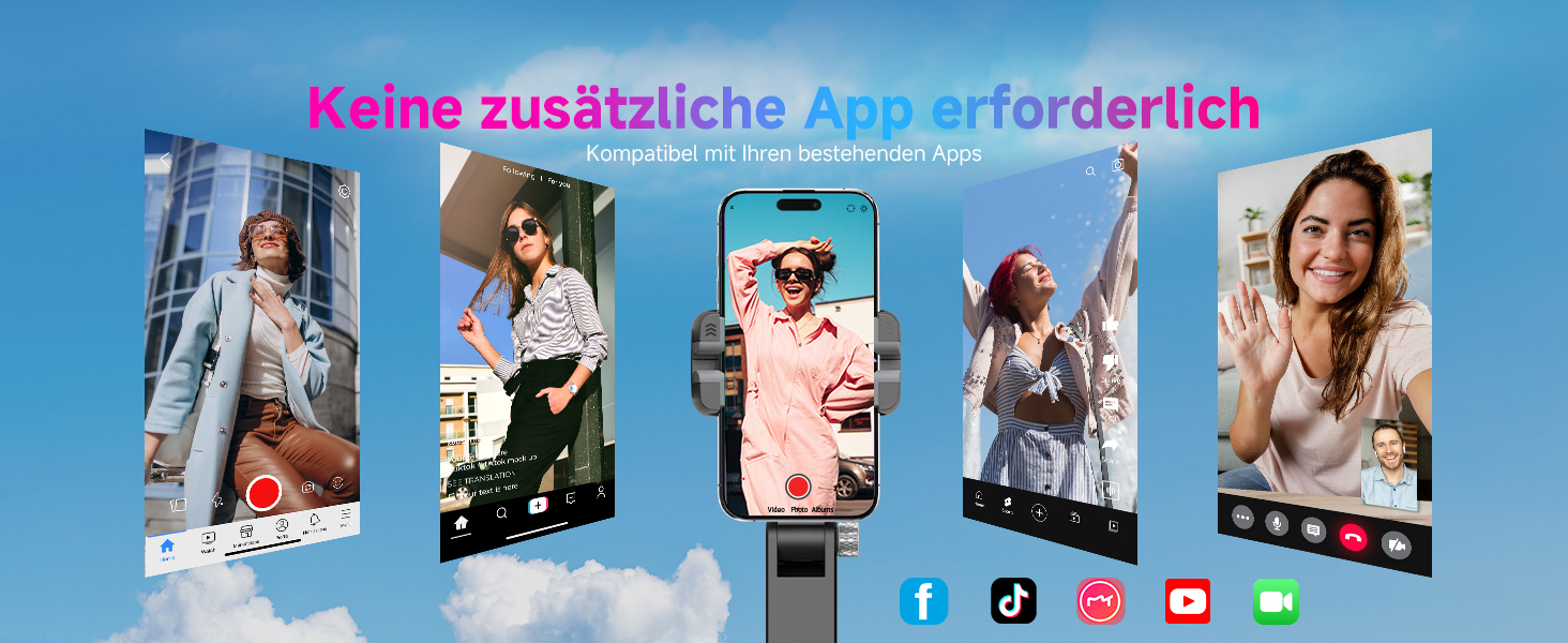 Штатив для смартфона Rollei з автоматичним відстеженням обличчя та стабілізацією відео 360° | Gimbal для TikTok Live Streaming