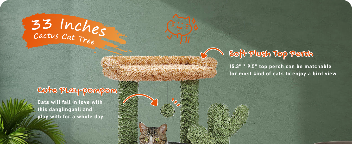 PAWZ Road Котячий кігтеточка з гамаком, котячий тур з сизалю, зелений, 83 см