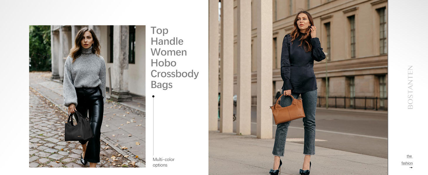 Сумка жіноча BOSTANTEN шкіряна шопер Hobo через плече з регульованим ременем, коричнева