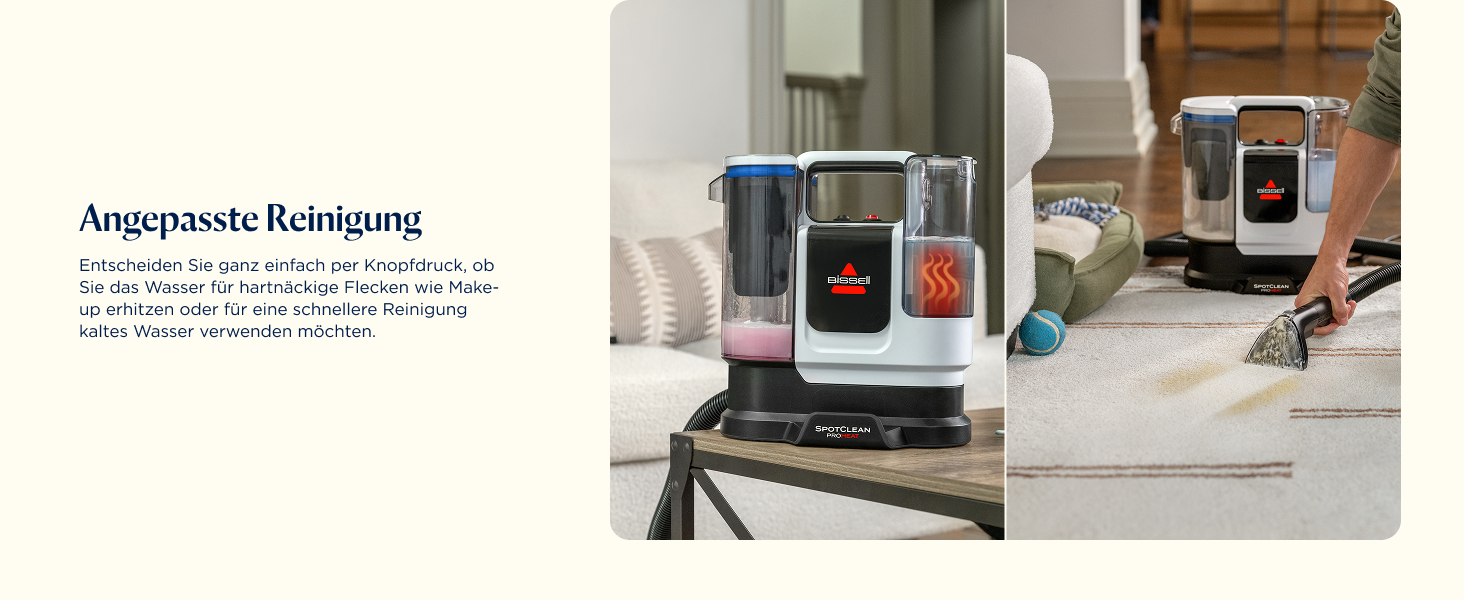 BISSELL SpotClean ProHeat Advanced: Професійний мийник килимів та м'яких меблів, 1125W, з кабелем, 3924N