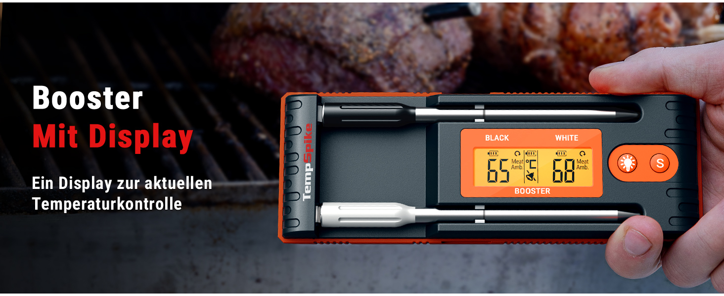 Бездротовий м'ясний термометр ThermoPro Twin TempSpike 150 м Bluetooth із зарядною станцією і дисплеєм для духовки, гриля, шашлика, безпечний для посудомийки