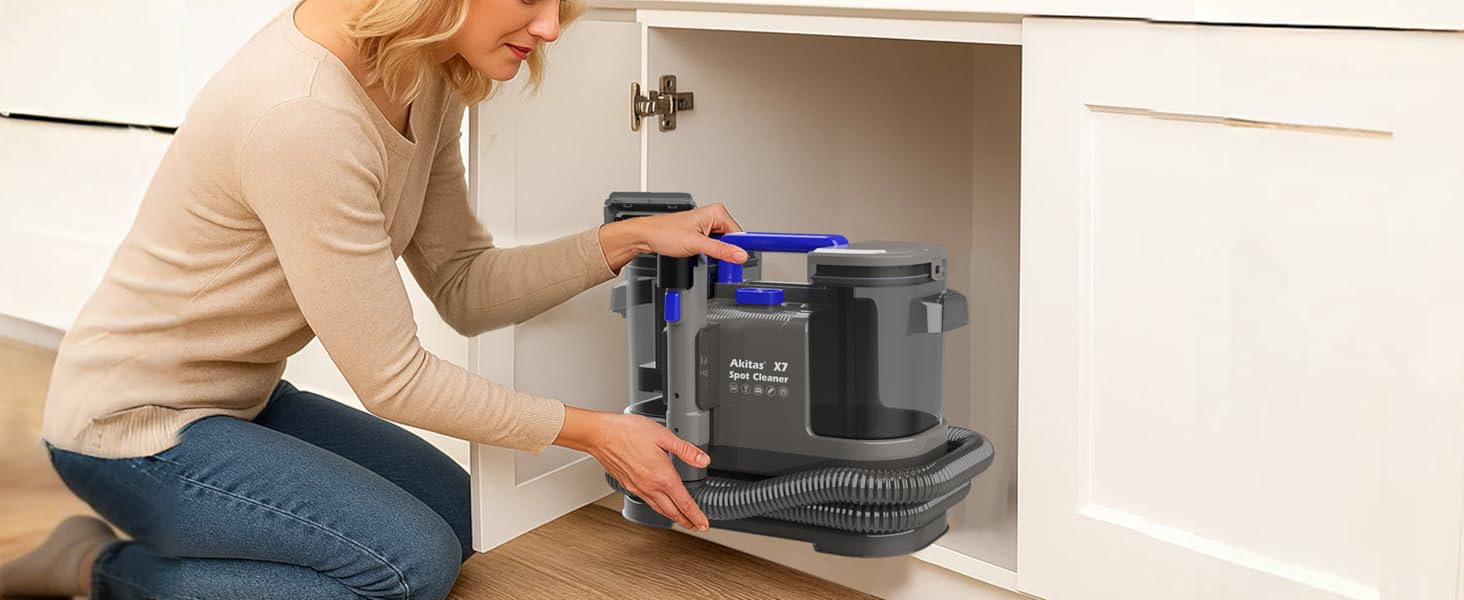 Пылесос для мытья и чистки мебели Akitas X7 600W, 2 бака, самоочистка, для удаления пятен от животных, компактный и портативный