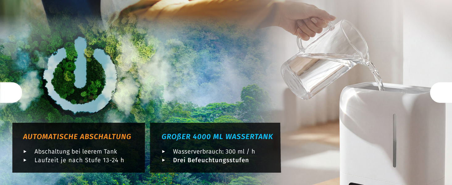 Зволожувач повітря Brandson 4 л з пульт дистанційного керування, ультразвуковий, LED-дисплей, 3 режими, аромадифузор, функція дезінфекції, нічний режим, для спальні та дитячої кімнати