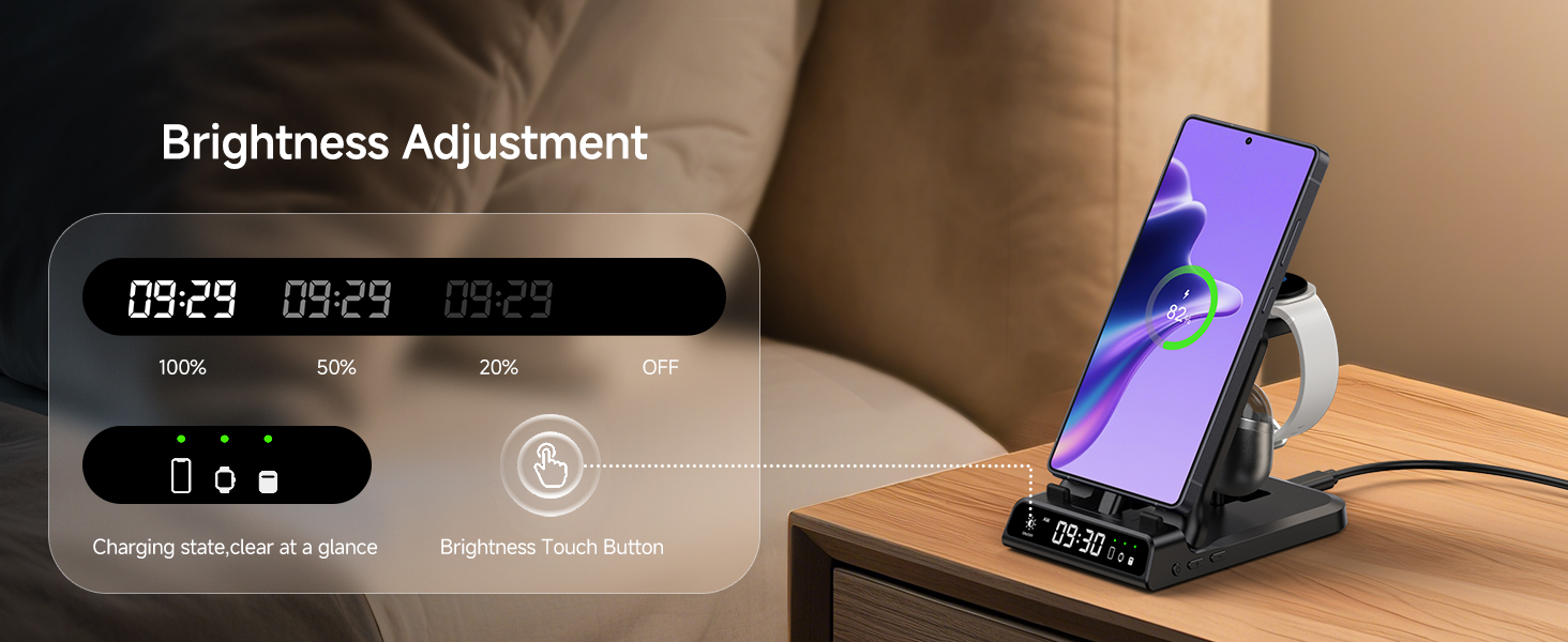 Зарядний станція SwanScout 701S 3-в-1 для Samsung Galaxy: телефони, навушники, годинники (USB-C)