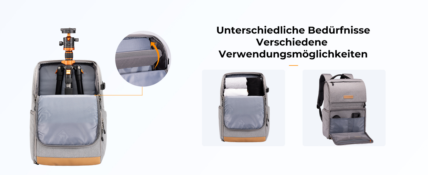 Рюкзак для фотографа K&F Concept 22L з відділенням для ноутбука 15.6