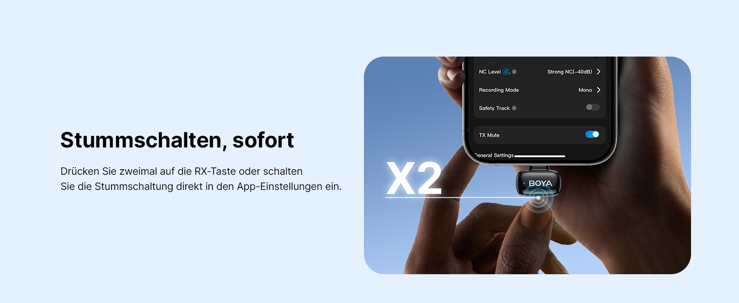 BOYA MINI 2 - Бездротовий мікрофон-лавал'єр для iPhone, Android, Vlogging, YouTube, Streaming. Чорний (2TX+1RX, Type-C)