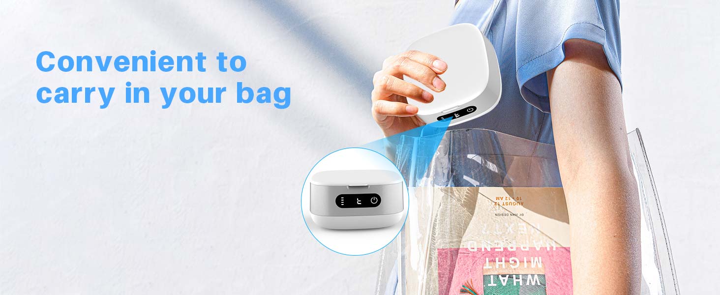 Ультразвуковий очищувач Voraiya 4000mAh IPX7 для зубних протезів, брекетів, кап, ювелірних виробів, срібла - портативний, акумуляторний