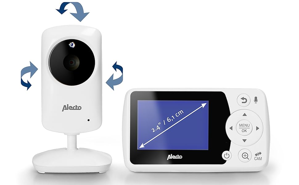 Відеоняня Alecto DVM-64 Funk з камерою, нічне бачення, двосторонній зв'язок, велика дальность дії, білий колір